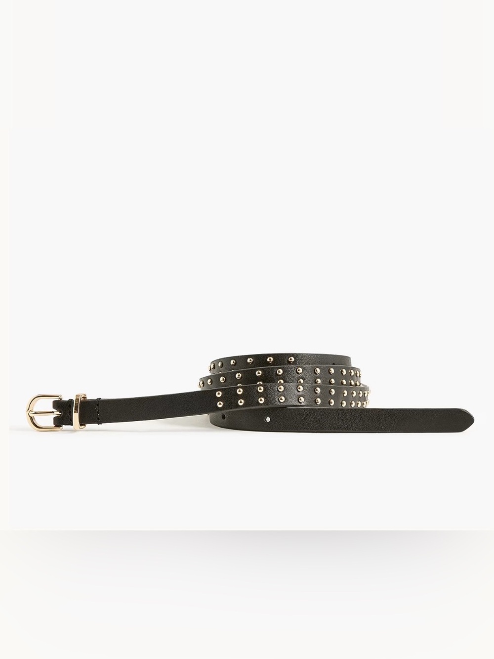 Jcrew Studded Slim Leather Belt - Black, size M/L